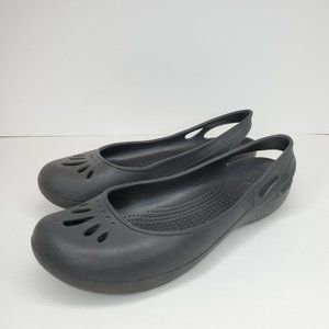 Crocs Thea Slingback Sandals Womens Size 8 Black Ballet Flats 11701